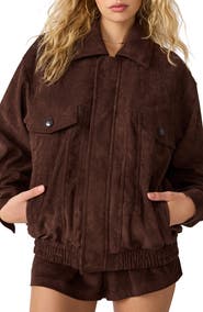 Steve Madden Henson Faux Suede Bomber Jacket