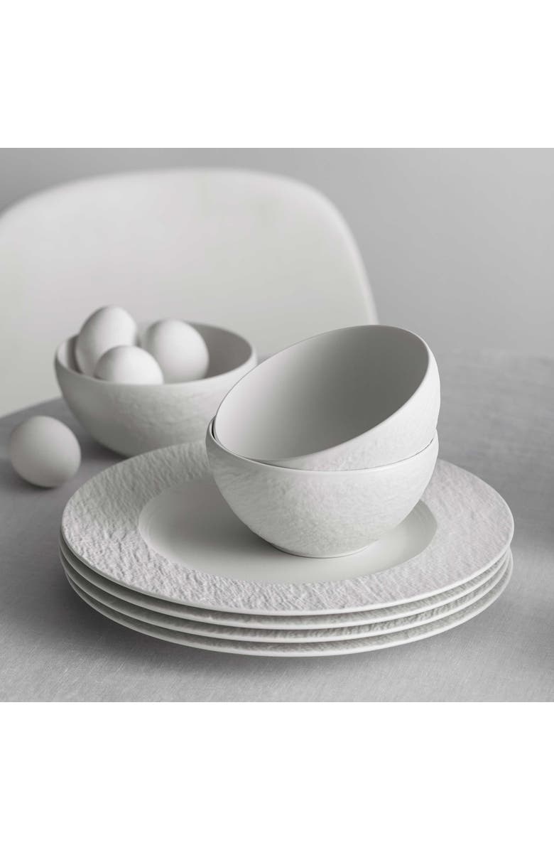 Villeroy & Boch Manufacture Rock Blanc 6 Piece Dinnerware Set for 2, Alternate, color, White