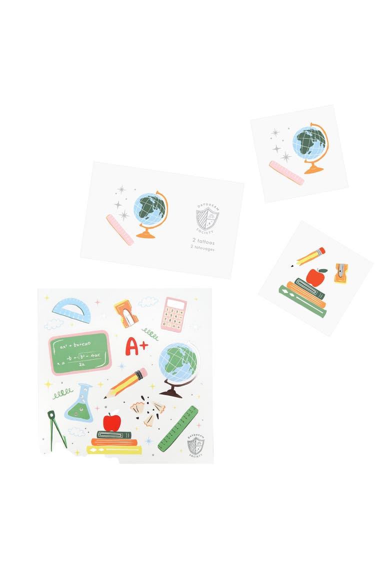 Back to School Party Favor Set - Pack of 2 Tattoos and 4 Sticker Sheets, Main, color, Assorted Pre-Pack