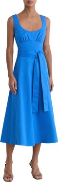 Reiss Irina Sleeveless Cotton Midi Dress