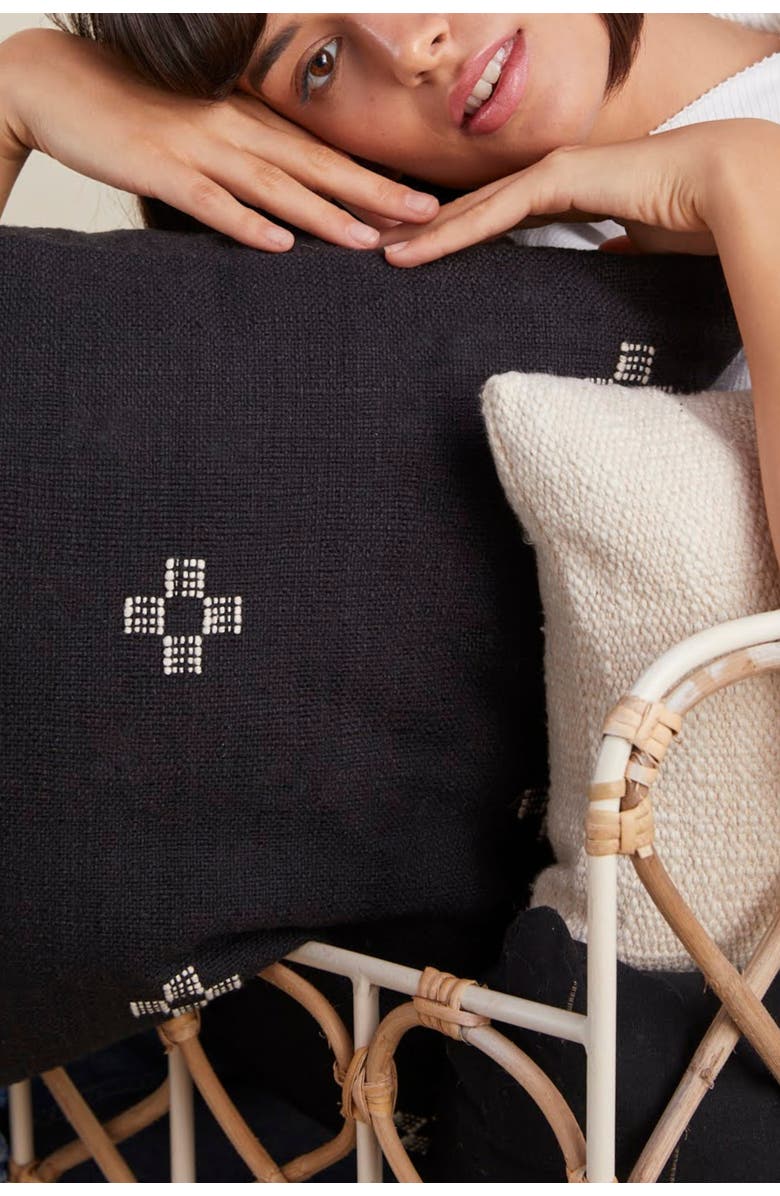 Pillowpia Marguerite Pillow Cover, Alternate, color, Black