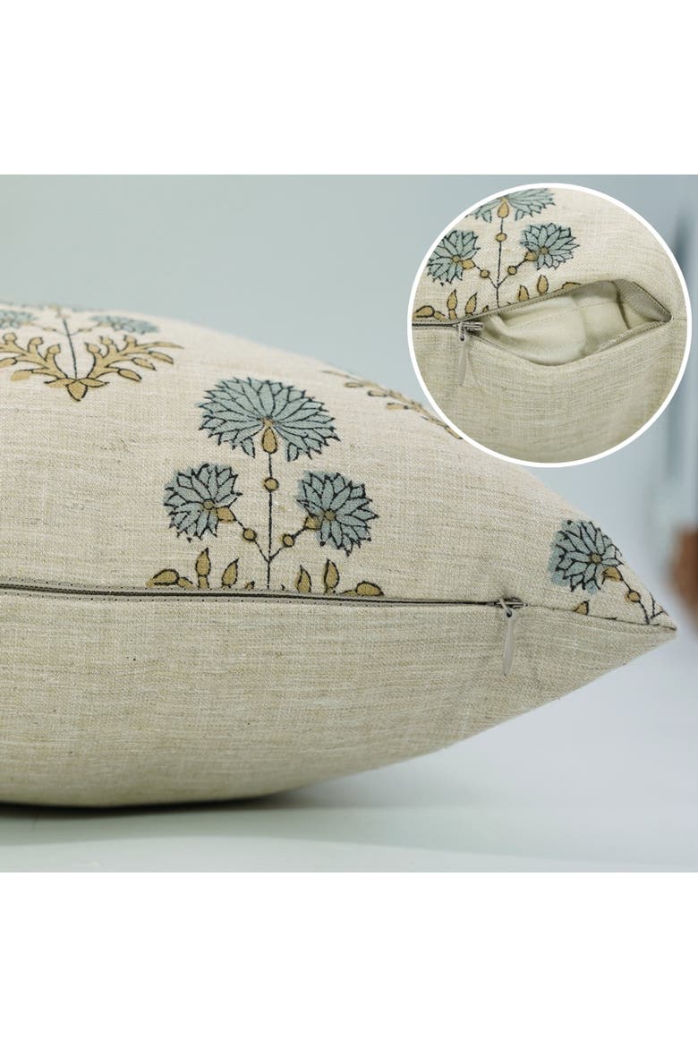Rishi Handmade Bagru Block Printed Pillow Cover, Alternate, color, Blue