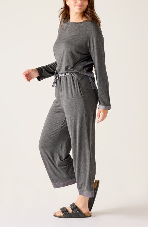 Voyageur By Mersea Satin Sailor Modal Pajama Set In Gray