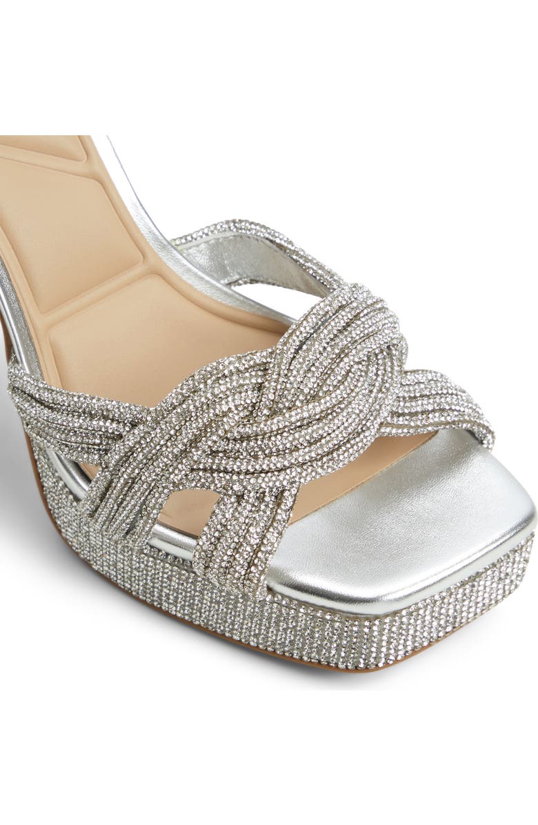 ALDO Shimma Platform Ankle Strap Sandal, Alternate, color, Silver