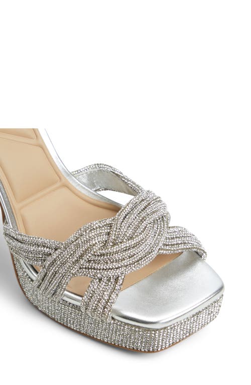 Shop Aldo Shimma Platform Ankle Strap Sandal In Silver