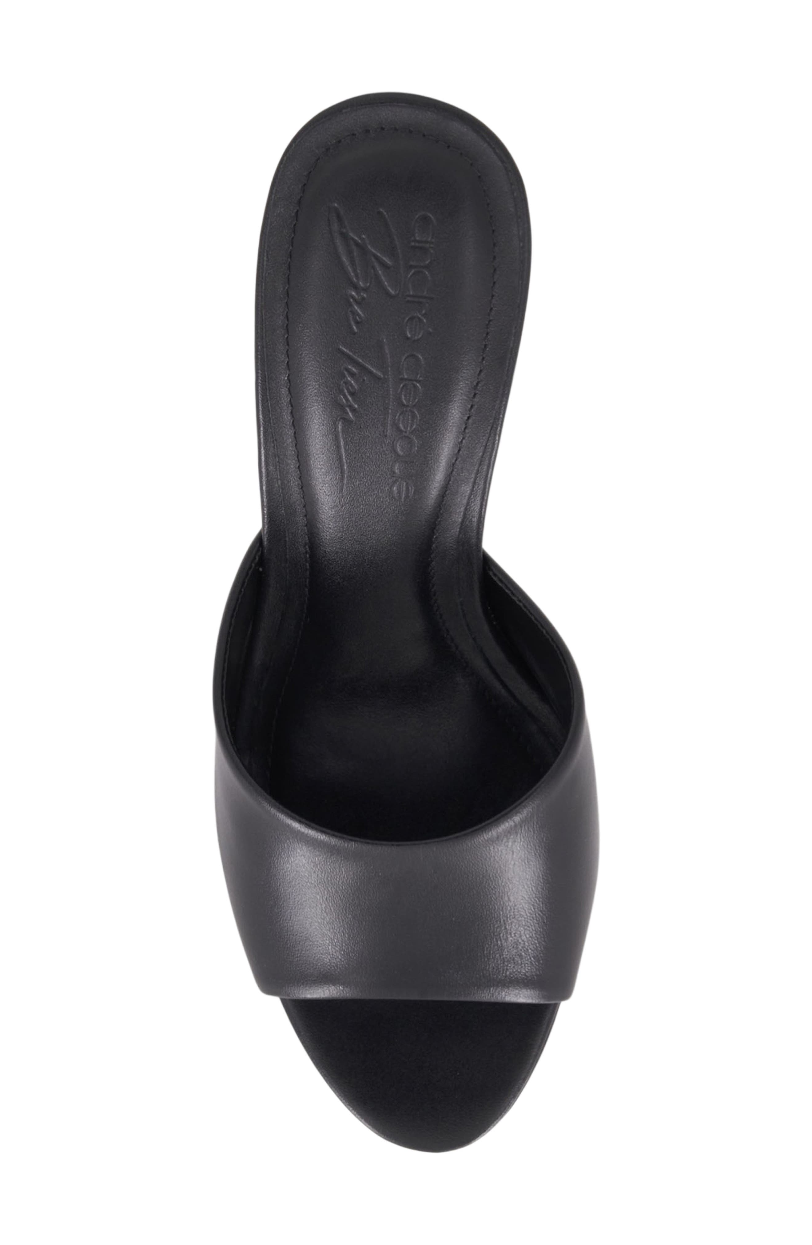 x Bre Tiesi Eve Slide Sandal, Alternate, color, BLACK LEATHER
