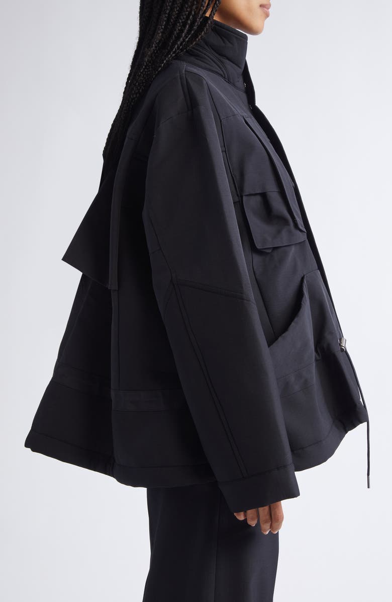 Sacai Mixed Media Jacket, Alternate, color, Black