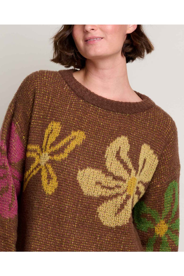 Cotati Dolman Sweater, Alternate, color, Chestnut Daisies