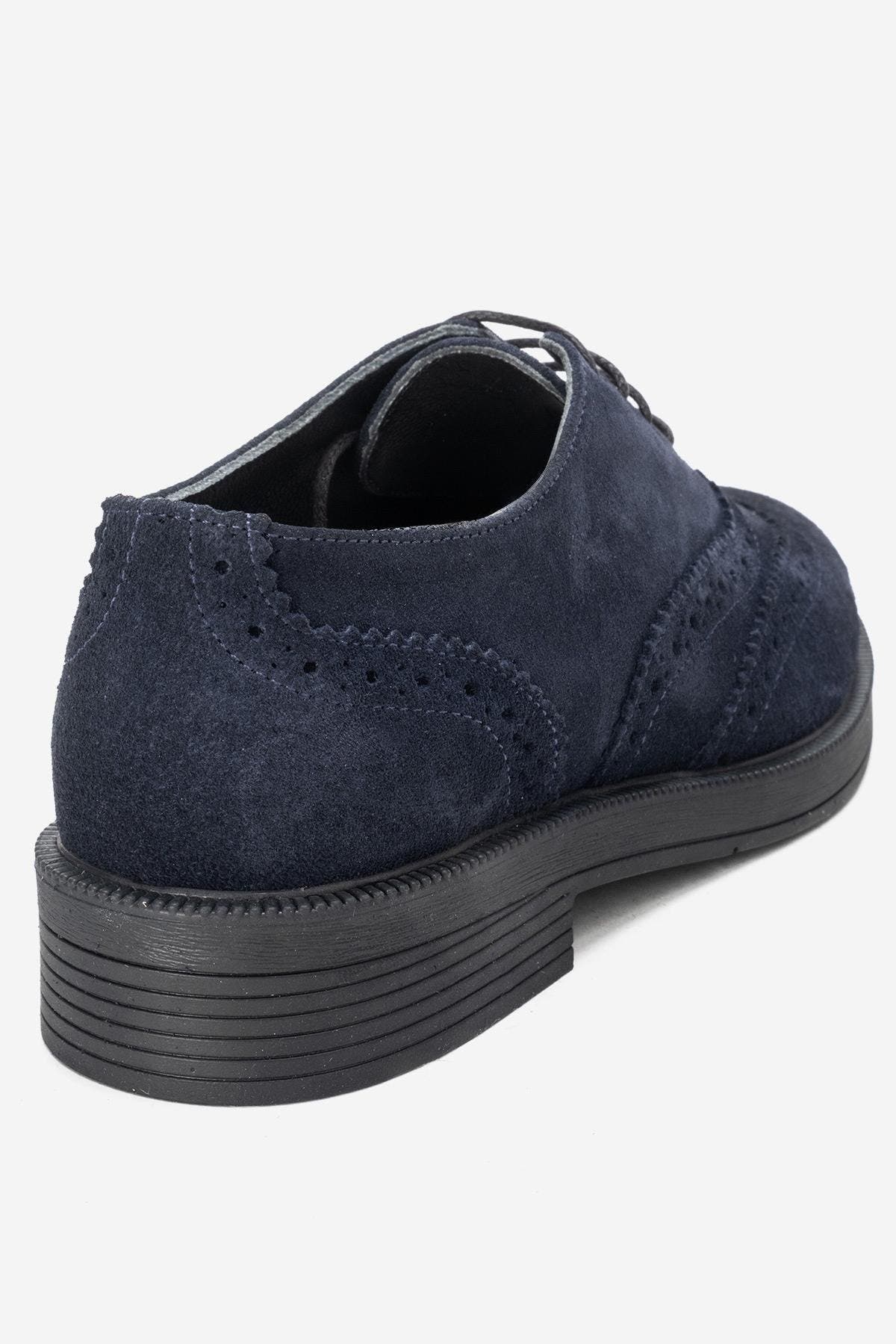 Avra Leather Oxford, Alternate, color, Navy Suede Leather