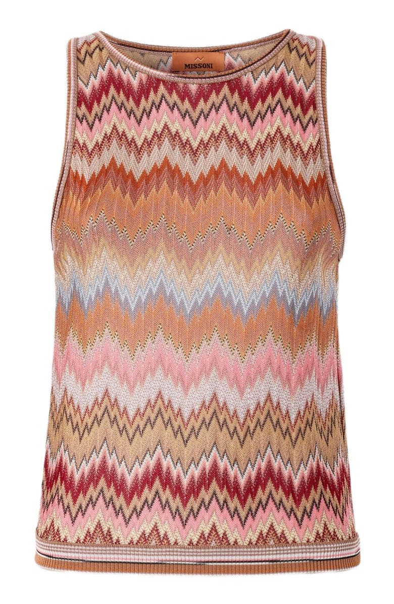 Missoni Snake-pattern Viscose Sleeveless Top, Alternate, color, Green
Brown