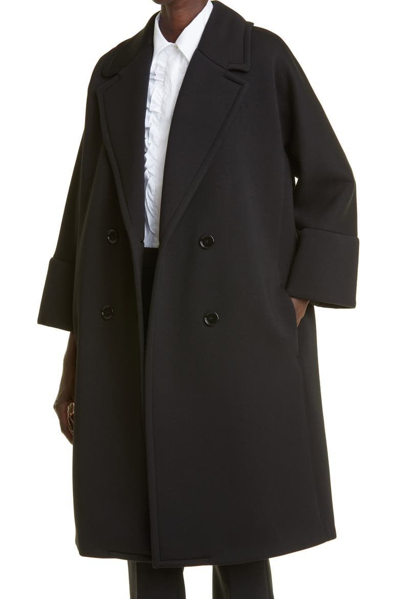 Zurca Double Breasted Coat, Alternate, color, BLACK