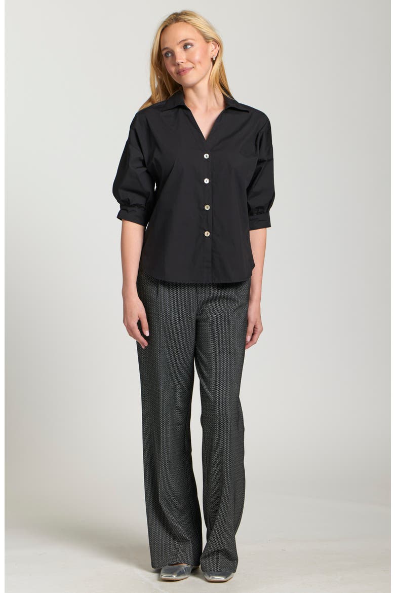 Blouson Sleeve Shirt, Alternate, color, BLACK