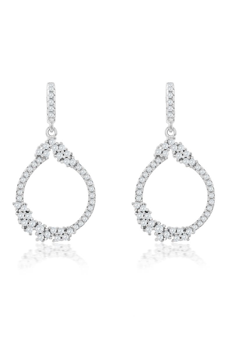 Cubic Zirconia Drop Earrings, Main, color, WHITE