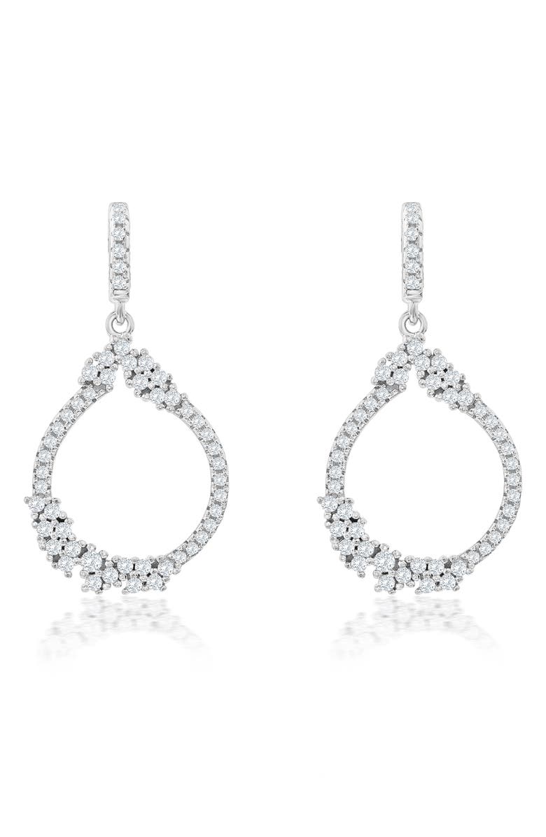 SUZY LEVIAN Cubic Zirconia Drop Earrings, Main, color, White
