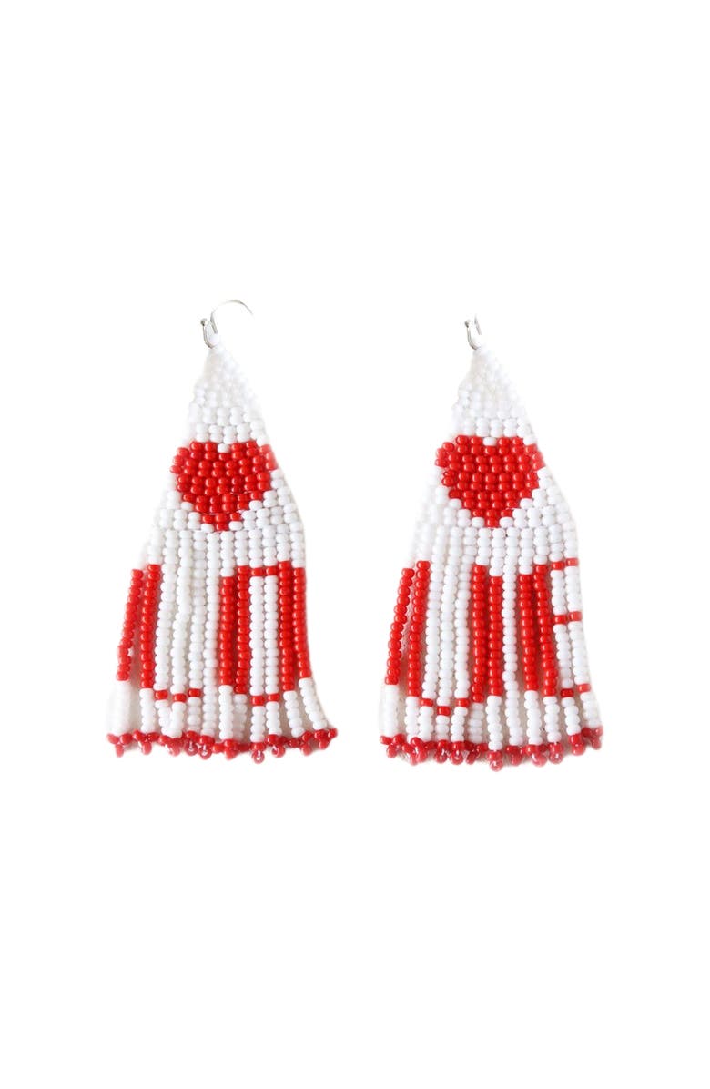 Fosterie LOVE Earrings, Main, color, Red