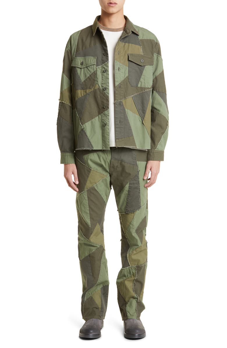 John Elliott Patchwork Military Shirt Jacket, Alternate, color,