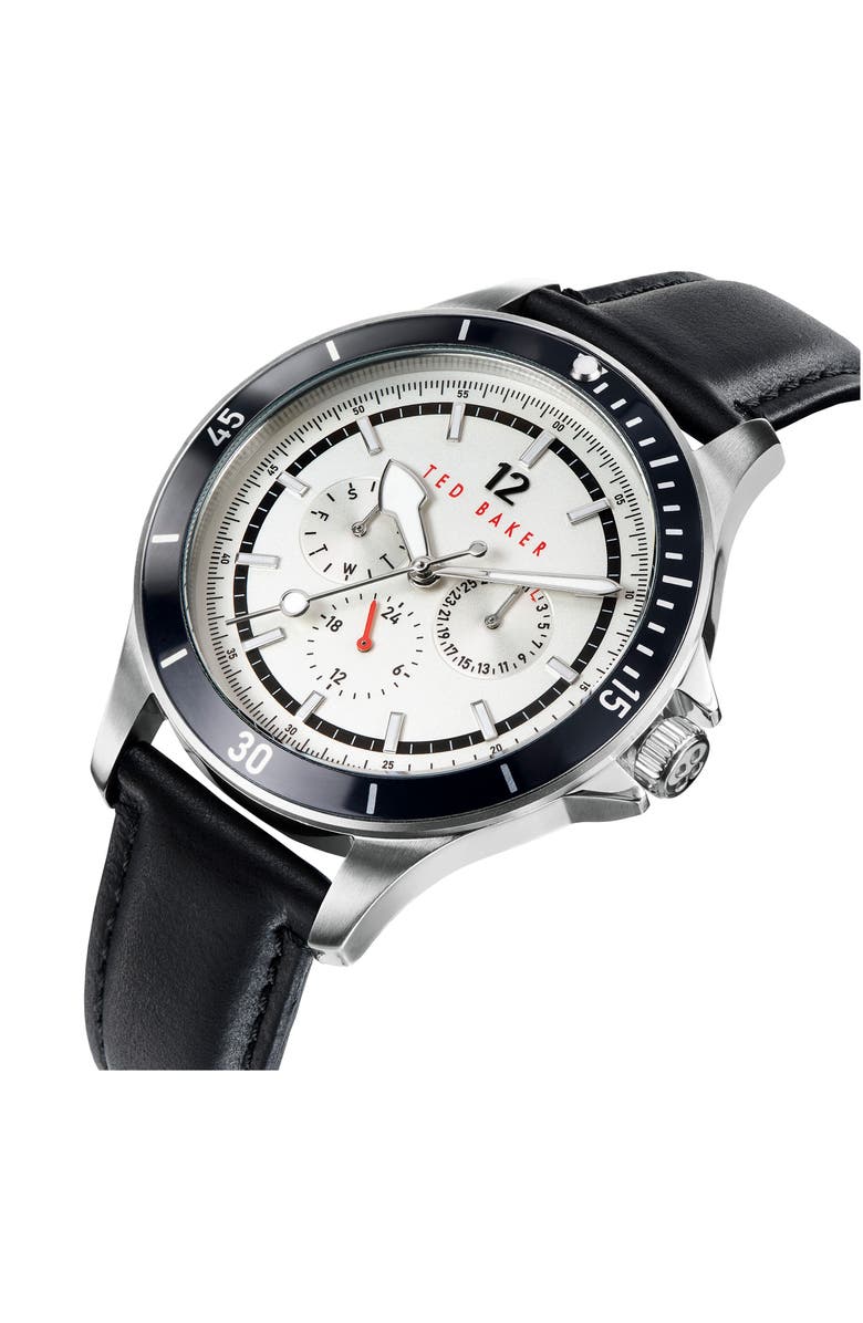 Ted Baker London Northn Leather Strap Watch, 43mm, Alternate, color,
