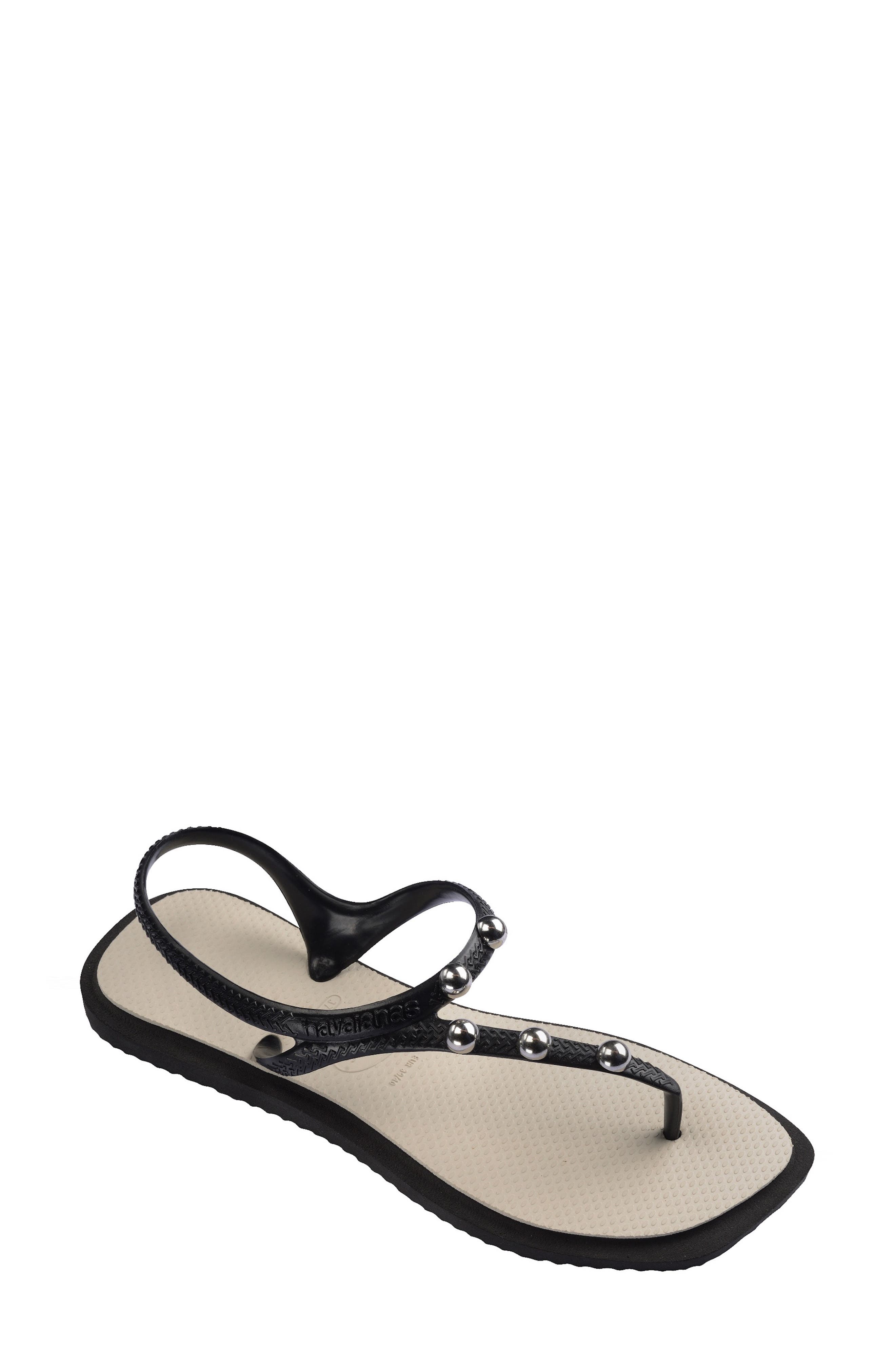 Havaianas Flash Fusion Sandal, Alternate, color, Black / Beige Straw