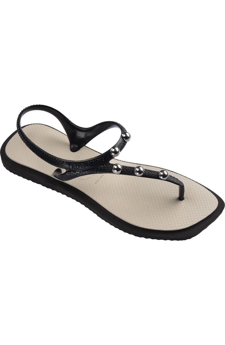 Havaianas Flash Fusion Sandal, Alternate, color, Black / Beige Straw