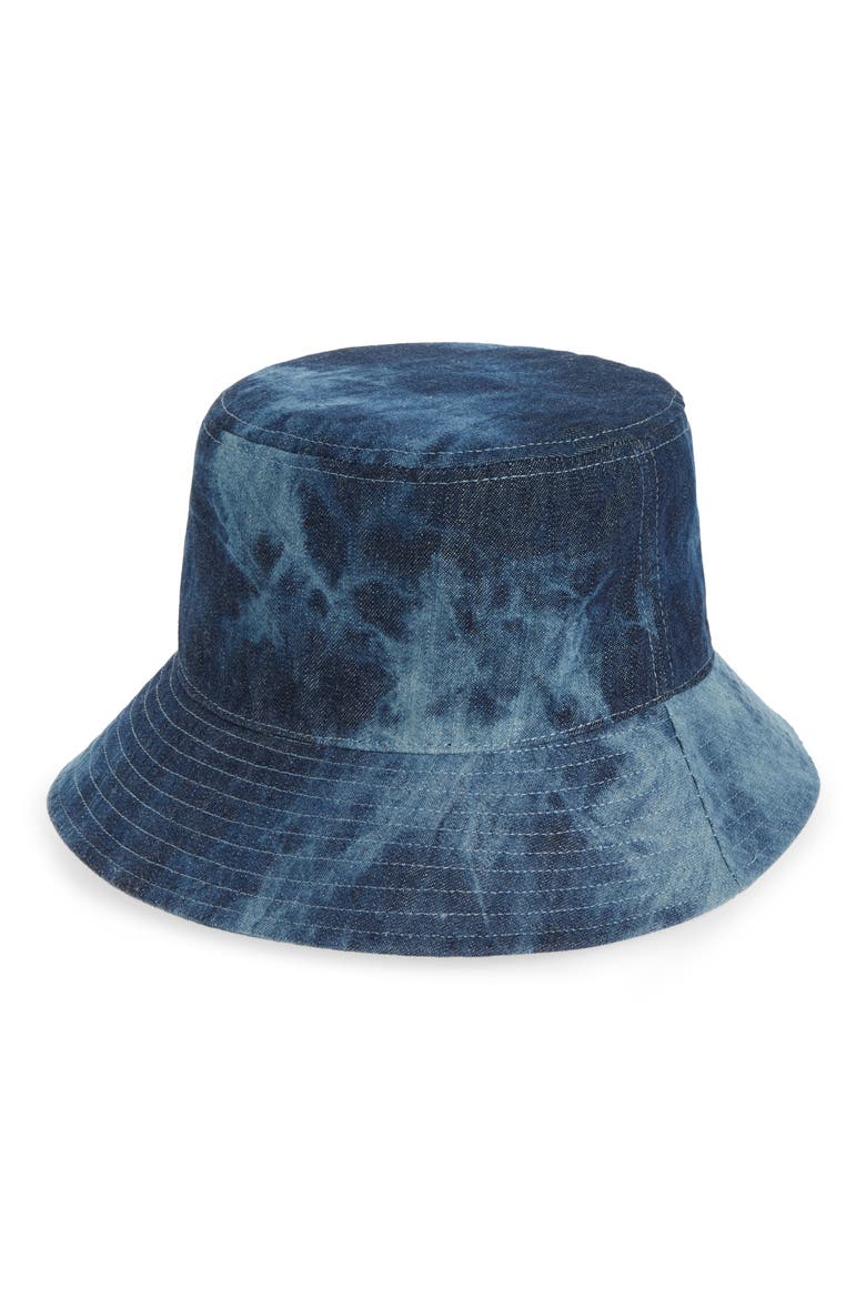 Acid Wash Denim Bucket Hat, Main, color, DENIM