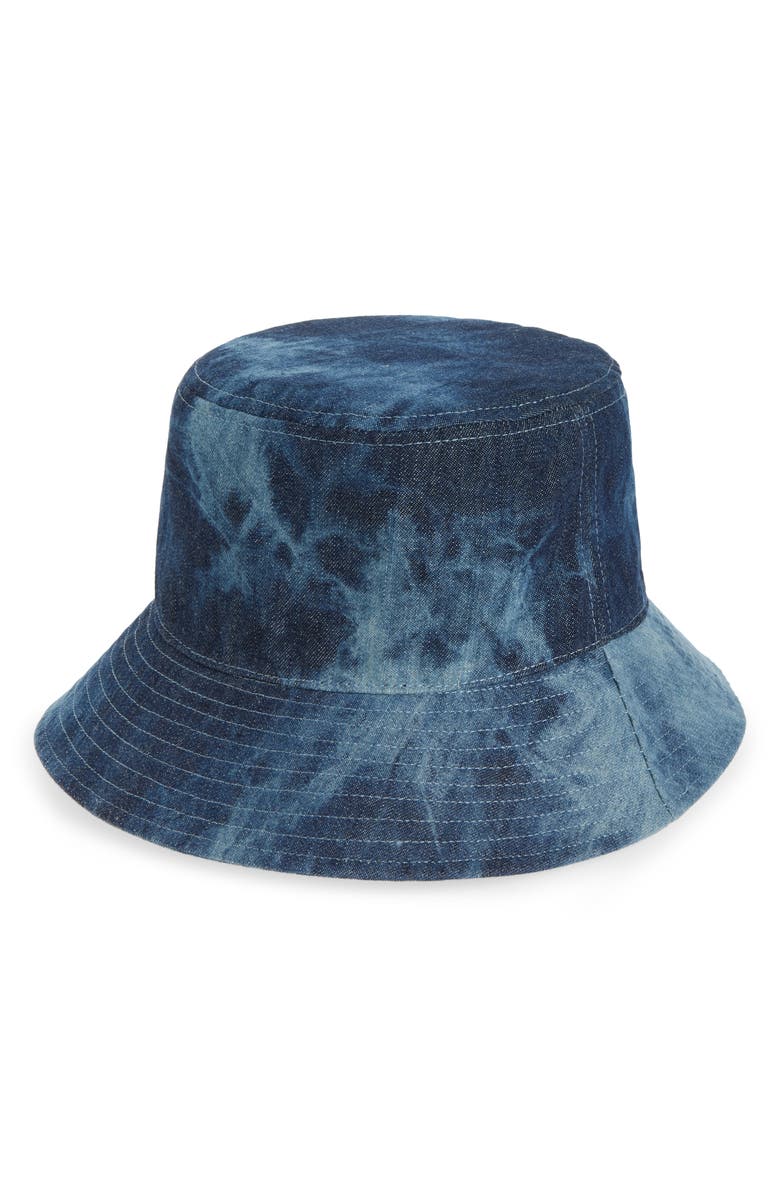 Open Edit Acid Wash Denim Bucket Hat, Main, color, Denim