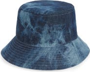 Open Edit Acid Wash Denim Bucket Hat