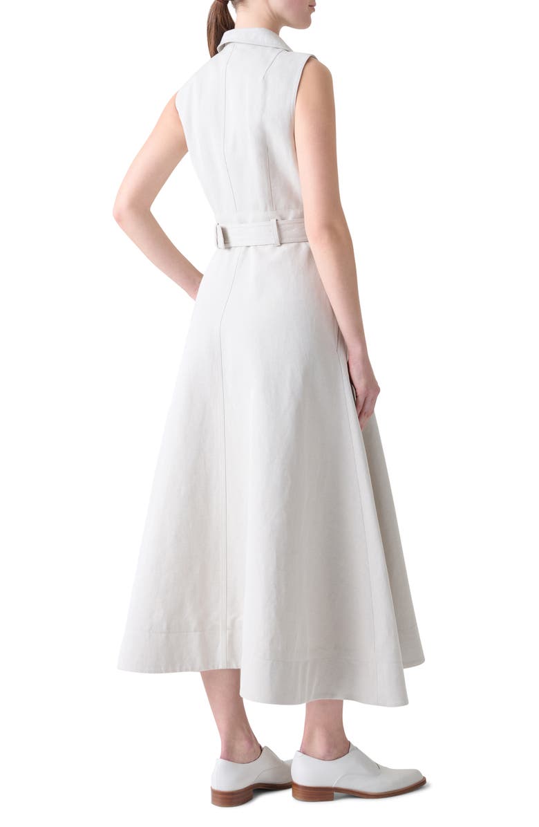 Akris Belted Cotton & Silk Blend Midi Shirtdress, Alternate, color, Sand