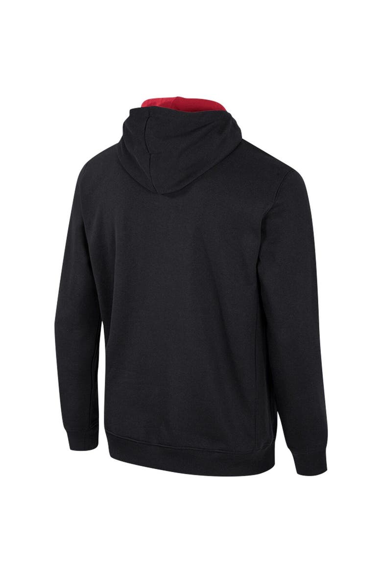 Men's Colosseum Black Stanford Cardinal Half-Zip Hoodie, Alternate, color, Black