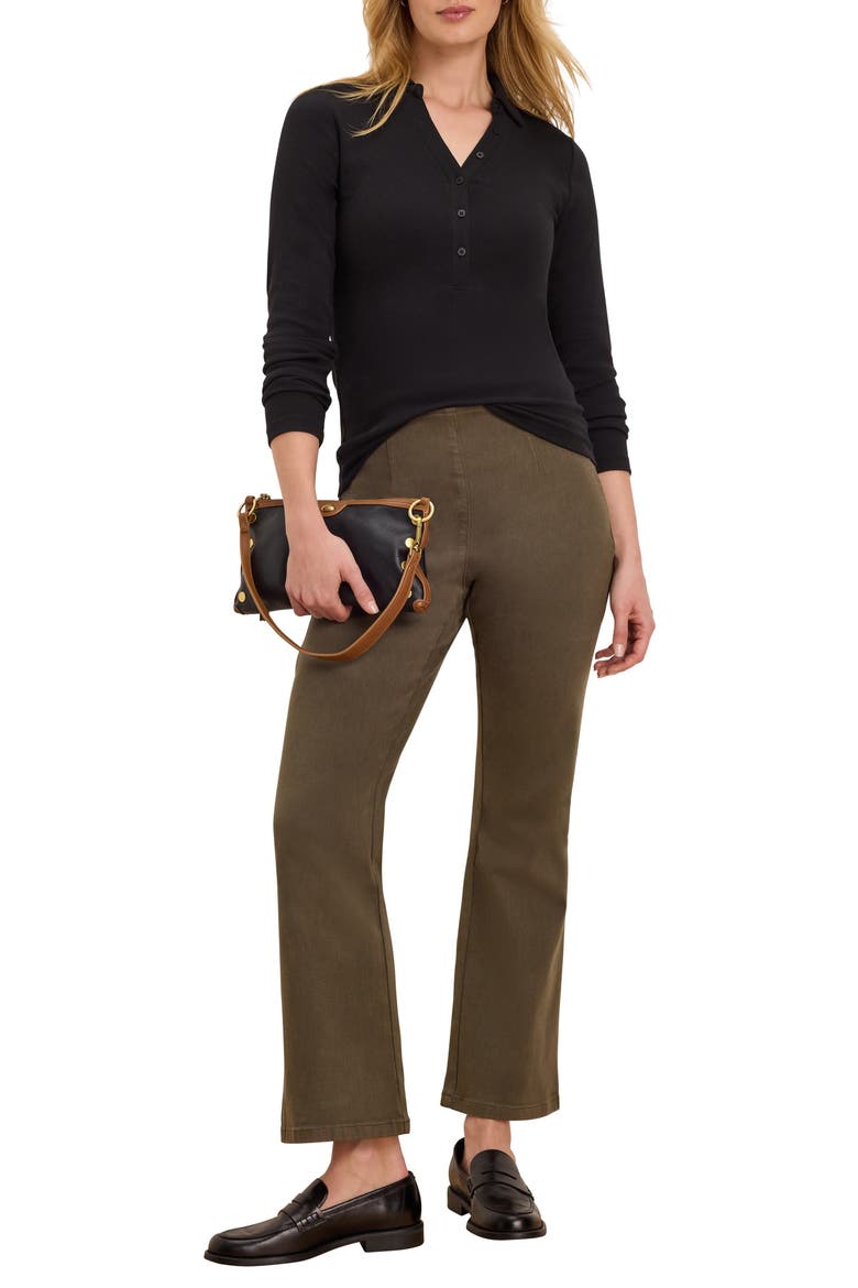Perfect Rib Knit Long Sleeve Polo, Alternate, color, BLACK ONYX