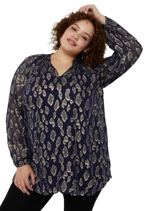 Metallic Print Blouse