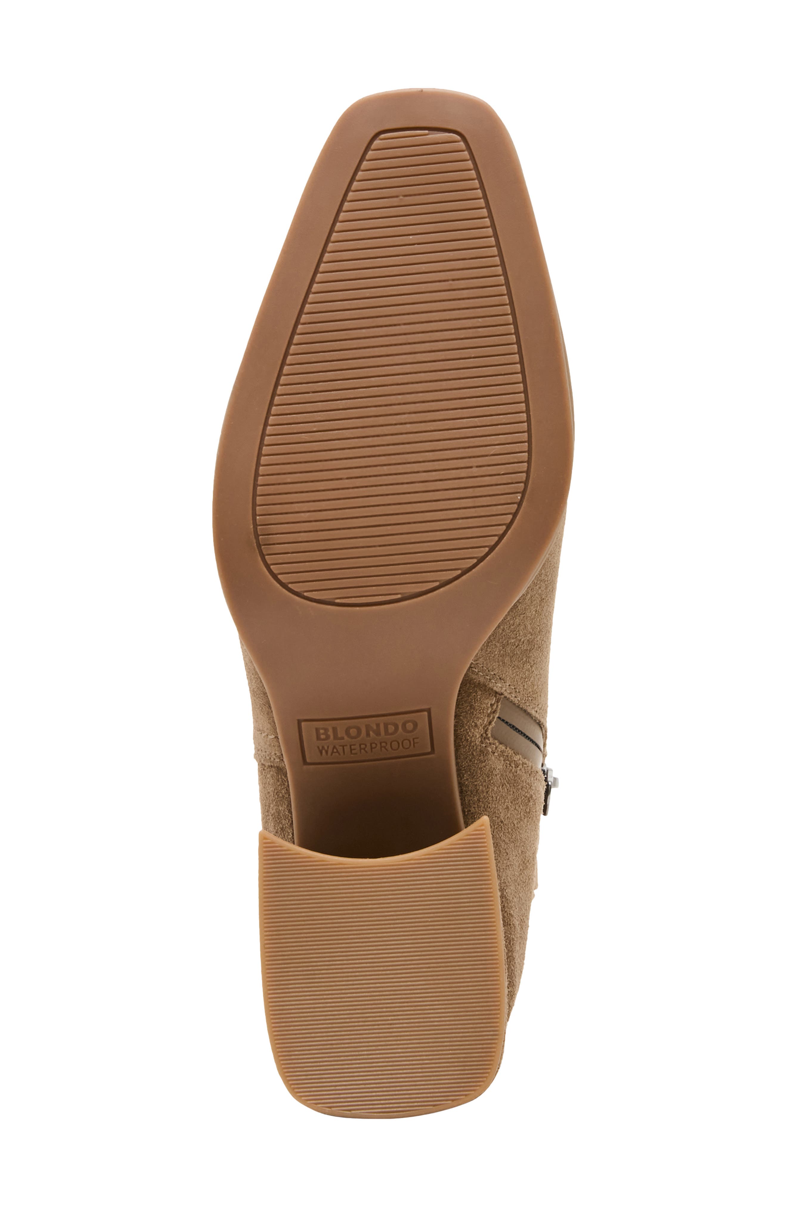 Marina Waterproof Stretch Suede Block Heel Bootie, Alternate, color, TAUPE SUEDE
