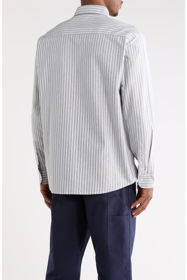 Kanan Stripe Cotton Button-Down Oxford Shirt, Alternate, color, KANAN STRIPE, BLACK