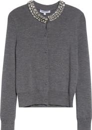 Veronica Beard Daro Embellished Collar Cardigan