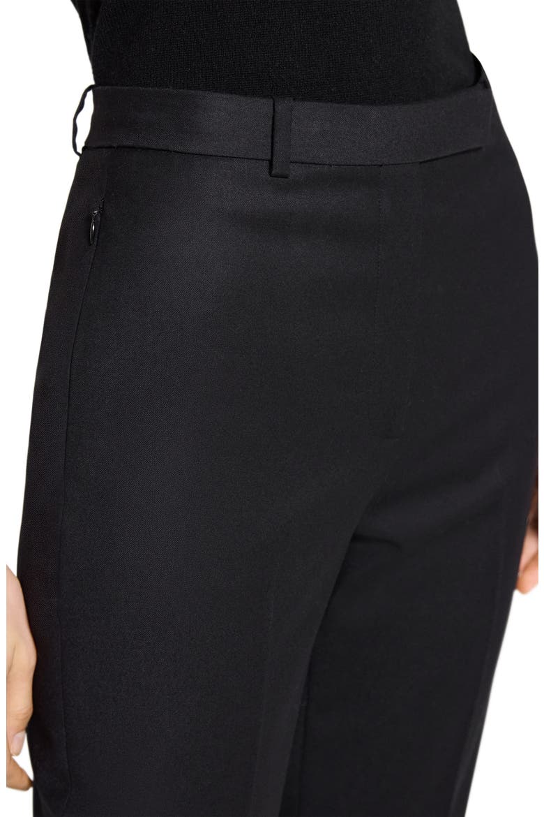 Sleek Flannel High Waist Taper Pants, Alternate, color, BLACK