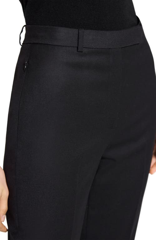 Theory High Waist Taper Leg Virgin Wool Pants In Black