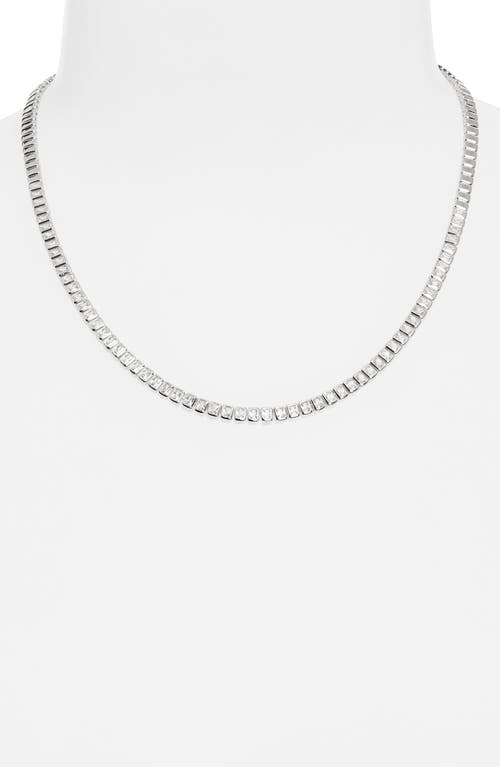 Nordstrom Baguette Cubic Zirconia Bezel Tennis Necklace