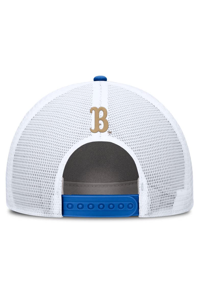 Men's Jordan Brand Blue/White UCLA Bruins 2025 On-Field Rise Patch Trucker Adjustable Hat, Alternate, color, Blue