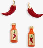 Alex and Ani Taco Hotsauce And Pepper Stud Set