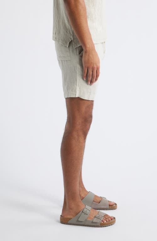 Alex Crane Bo Linen Drawstring Shorts In Bone