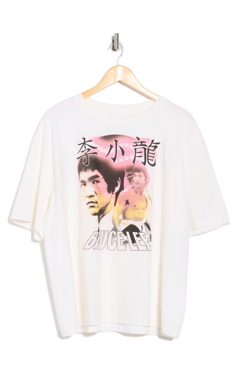 The Forecast Agency Bruce Lee Unique Graphic T-Shirt, Alternate, color, White