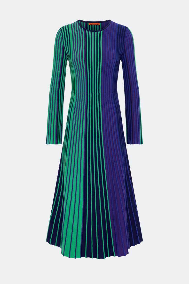 Celia Knit Dress, Alternate, color, Cool Tone Rib