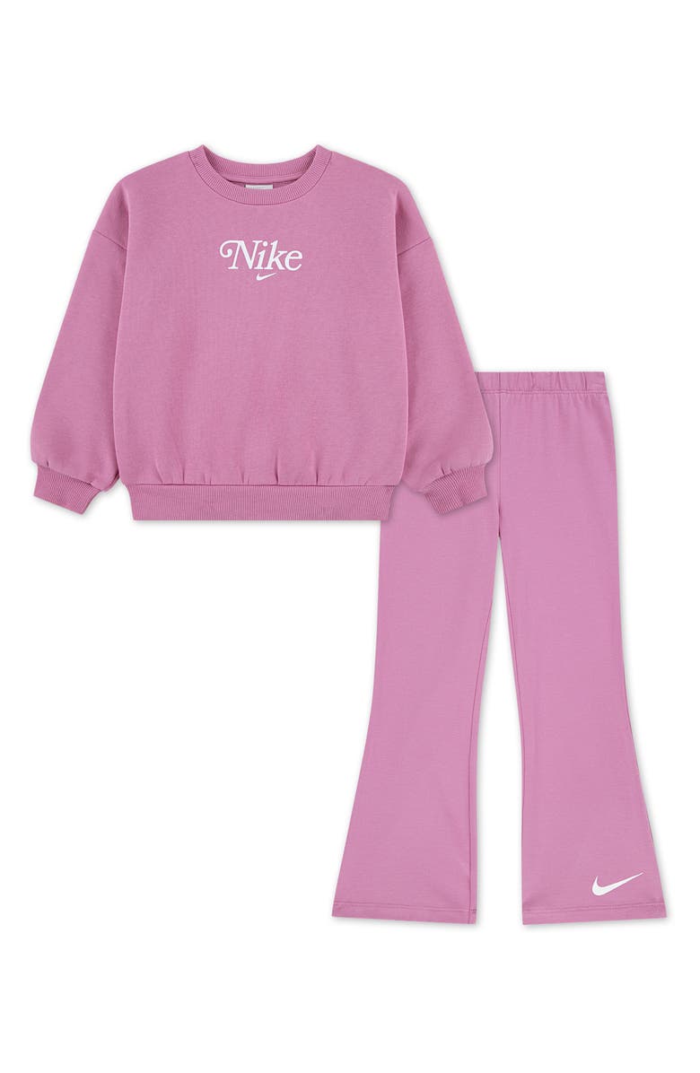 Nike Kids' Cotton Blend Graphic Sweatshirt & Sweatpants Set, Main, color, Magic Flamingo