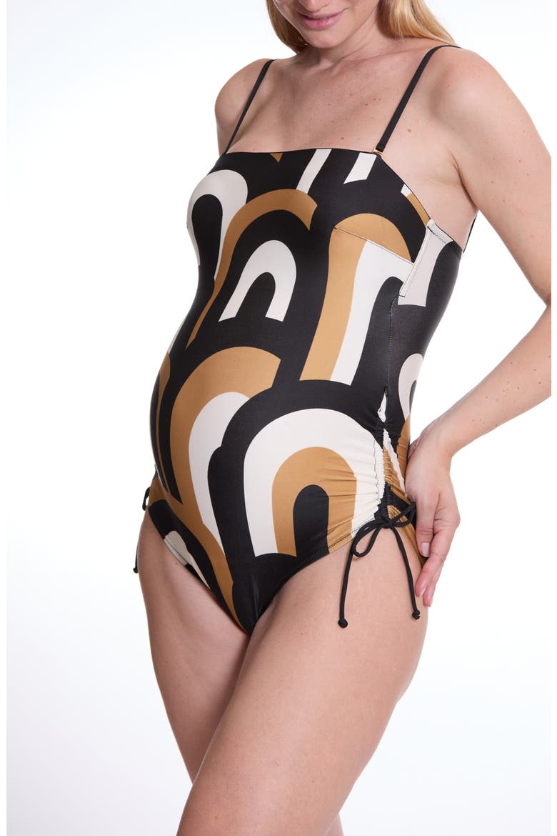 Odeon Maternity Swimsuit, Main, color, BLACK MULTI