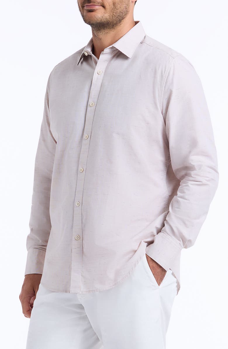Robert Graham Avondale Cotton Button-Up Shirt, Alternate, color, Sand
