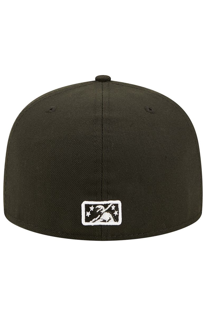 New Era Men's New Era Black Akron RubberDucks Black Tyrites Theme Night 59FIFTY Fitted Hat, Alternate, color, Black