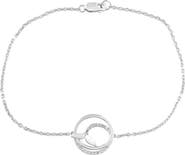 EFFY Sterling Silver Diamond Whale Tail Circle Bracelet