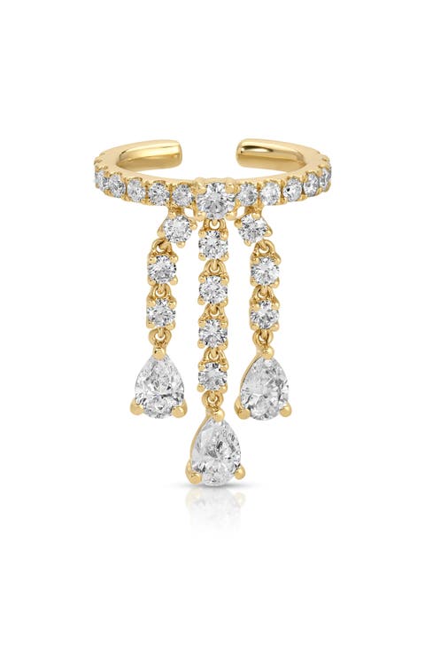 18k Gold Diamond Fringe Ear Cuff