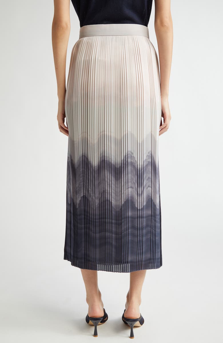 Eleventy Pleated Ombré Midi Skirt, Alternate, color, 