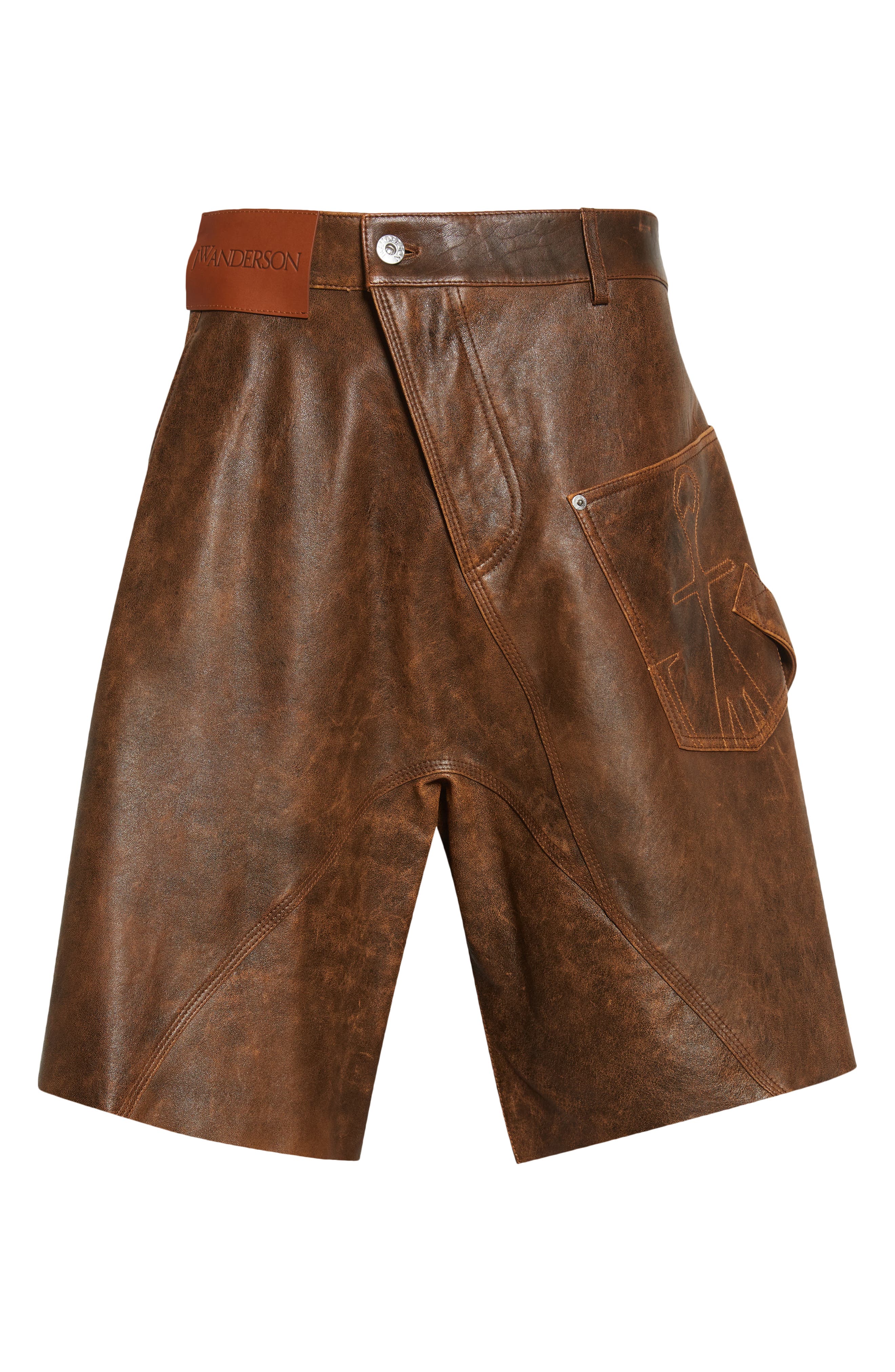 Twisted Lambskin Leather Shorts (Men) | Nordstrom