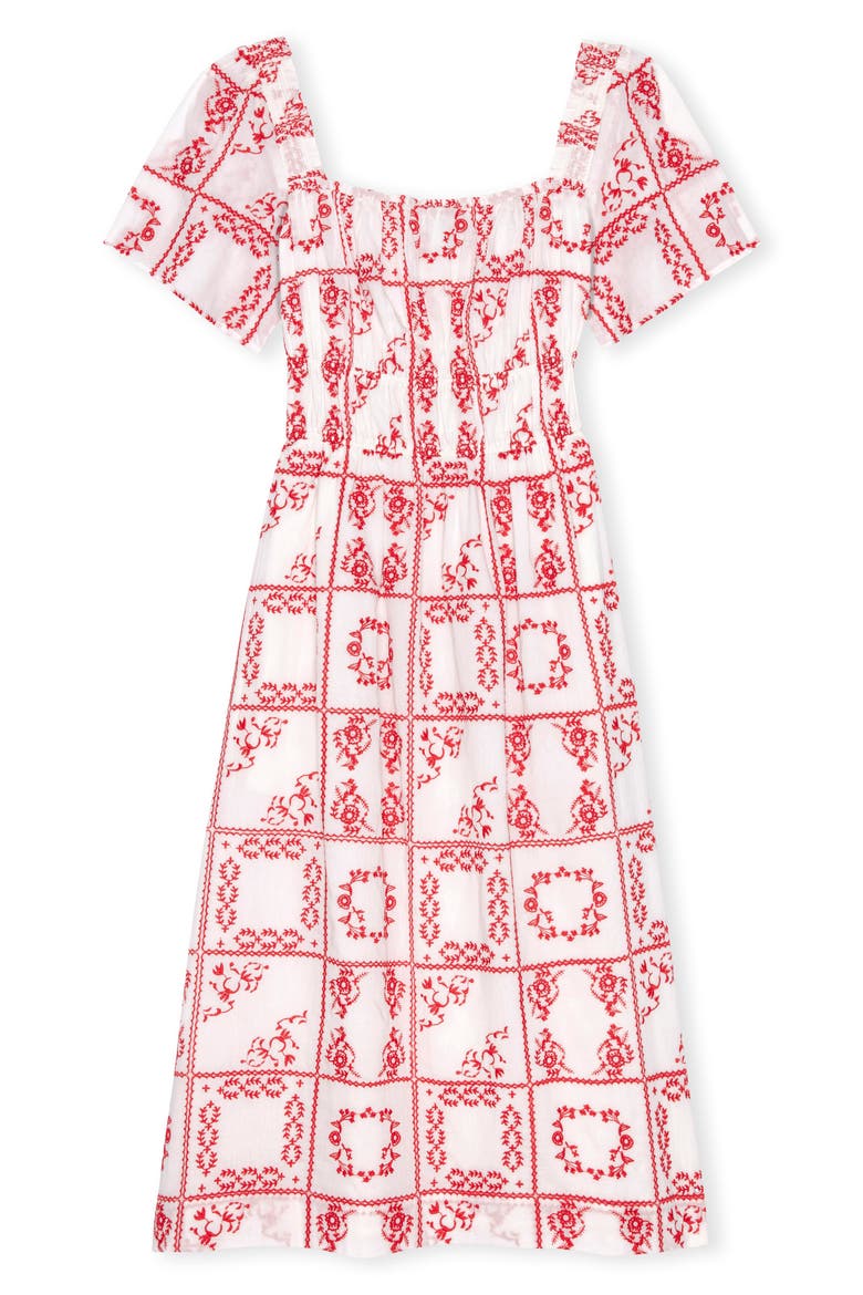 Nanette Print Midi Dress, Alternate, color, IVORY RED HANDKERCHIEF